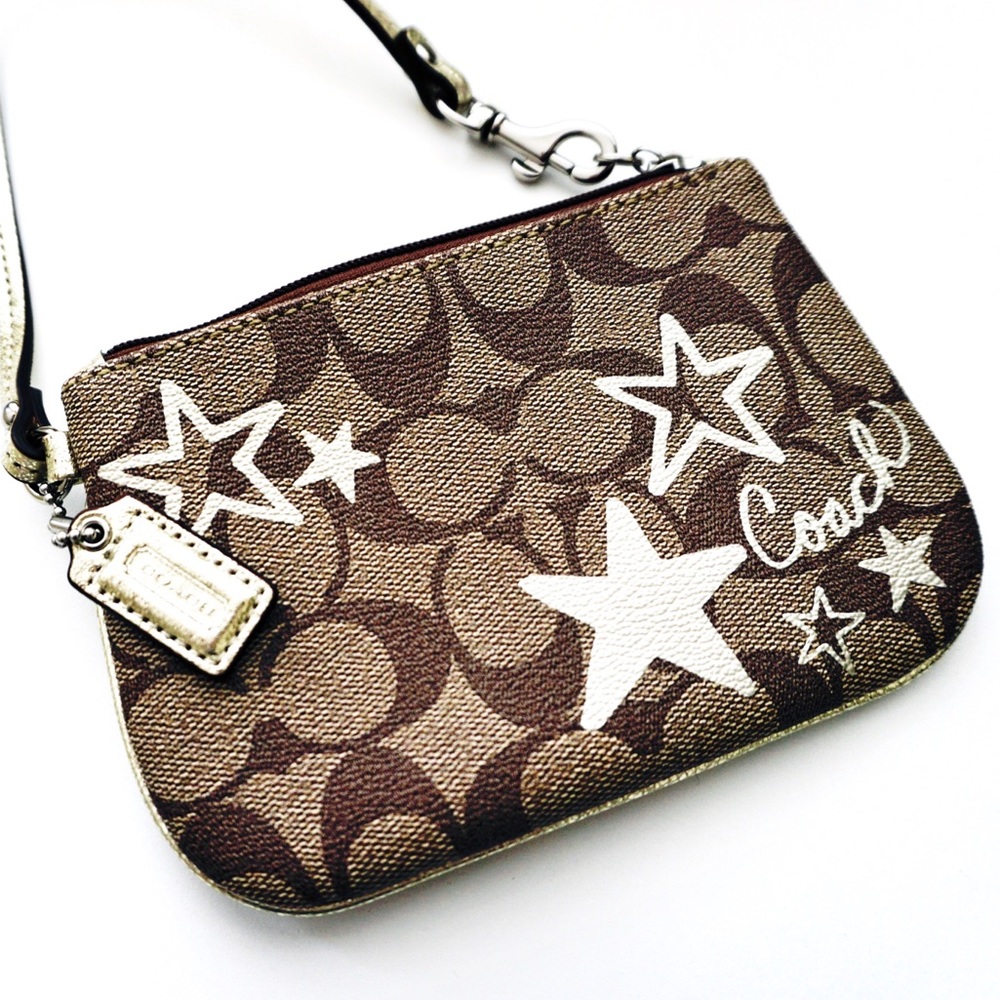 Coach Signature Heritage Star Wristlet